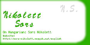 nikolett sors business card